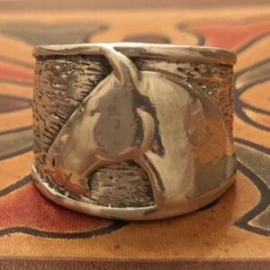 Rare Vintage Silpada Sterling Silver Equestrian Horse Head Ring R1460 Size 8 1/4